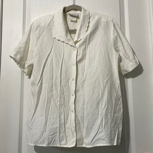 Vintage Jantzen White Button-Up Blouse